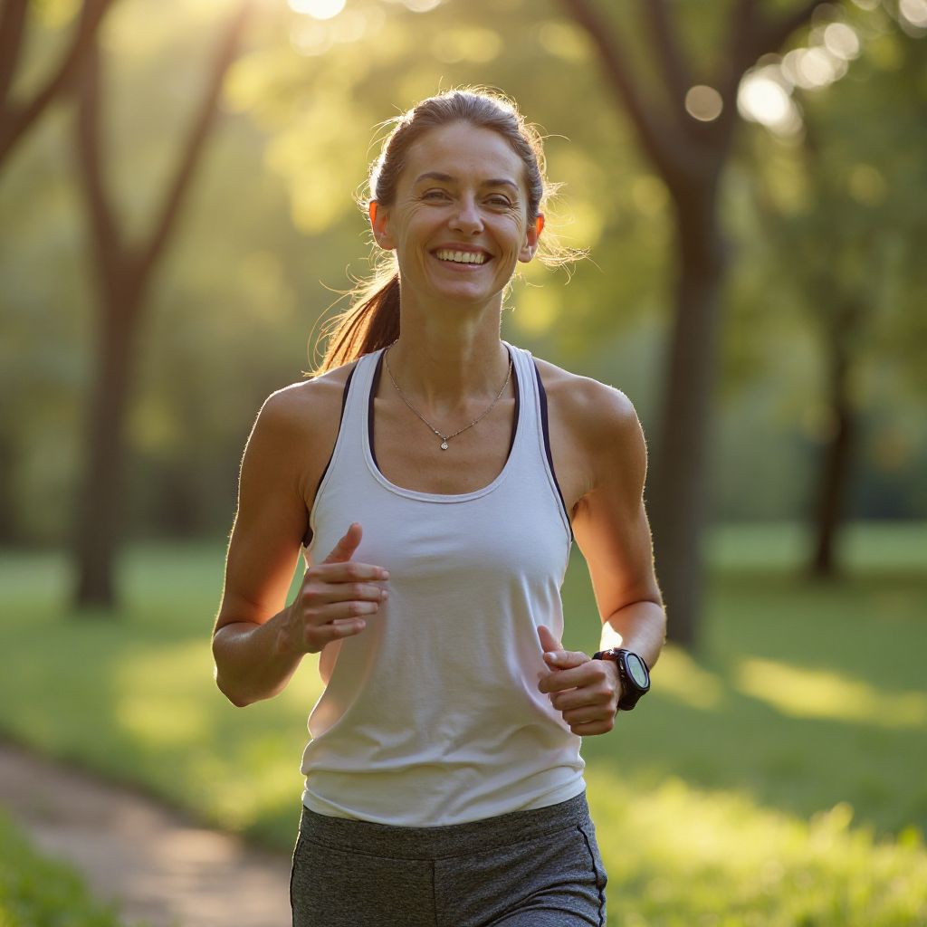 Woman running outdoors